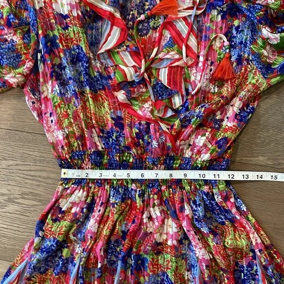 Diane Freis Vintage Floral Printed Midi Dress Size Medium
